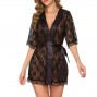 Kimono Robe Babydoll Sexy Lingerie Mesh Chemise Black