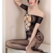 Fishnet Front Cross Off Shoulder Bodystocking Lingerie