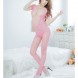 Sexy Slim Tight Pantyhose Crotchless Bodystocking Pink