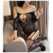 Fishnet Bodysuit Nightwear Attached Stockings