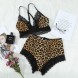 Leopard Bra and Panty Set Mesh Underwear Negligee