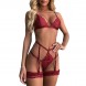 Lace Bra and Panty Sets Strappy 2 Piece Red