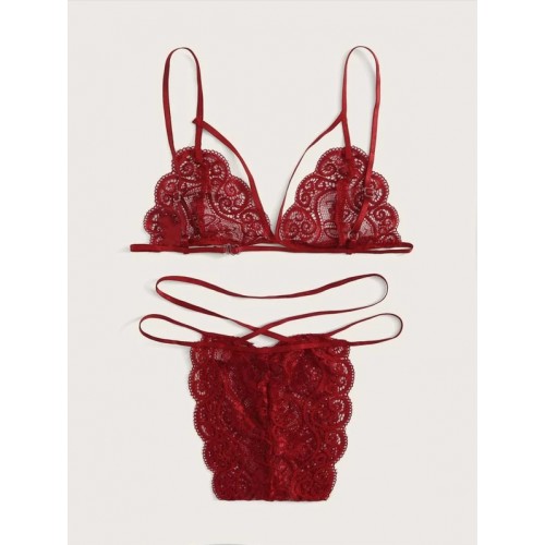 Lace Bra and Panty Set Push Up Two Piece Lingerie