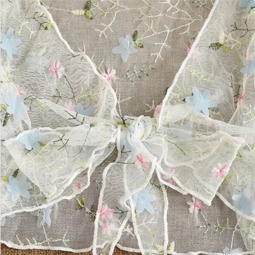 Sheer Mesh Floral Printed Sexy Lingerie Set White