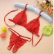 Sexy Lace Edge Open Crotch Women Lingerie Set Red