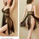 Sexy Side Slit Babydoll Nightgown Dress Set Black