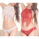 Sexy Lace Pajamas Bellyband Sling Passion Suit Erotic Lingerie Red