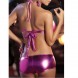 Women's Patent Leather Metallic Lingerie Bikini G-String Set Swimsuit Hot Pink