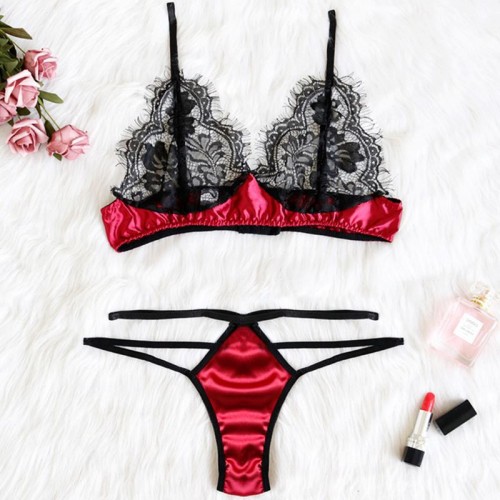 Two Piece Lace Bra and Panty Sexy Lingerie Set