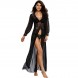 Sheer Mesh Kimono Robe Sexy Lingerie Long Nightgown