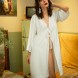 Sexy Chiffon Lingerie Sleepwear Robe with Tie Waist