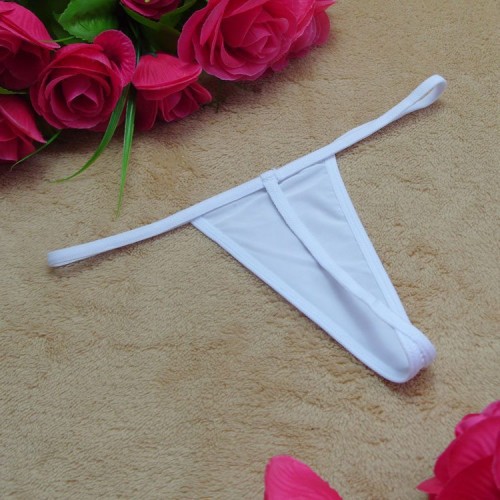 Women's Sleek Model Thong White