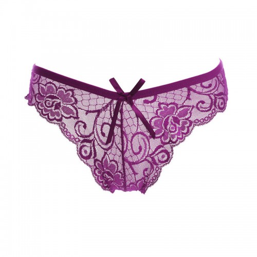 Women Sexy Lace G-String Thongs Panty Purple