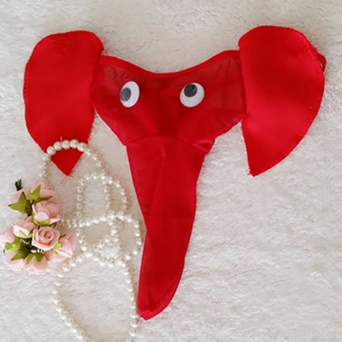 Men's Sexy Elephant Briefs Panties Red