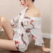 Women See Through Nightdress Pajamas Sets Lingerie Bathrobe