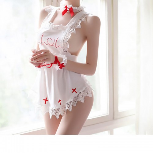 Sexy Lingerie Nurse Uniform Lures Cosplay Nurse Club White