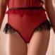 Lingerie Lace Deep V-neck Ruffle Teddy Sleepwear Red