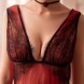 Lingerie Lace Deep V-neck Ruffle Teddy Sleepwear Red