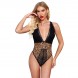 Deep V Halter Lace Lingerie Teddy Bodysuit